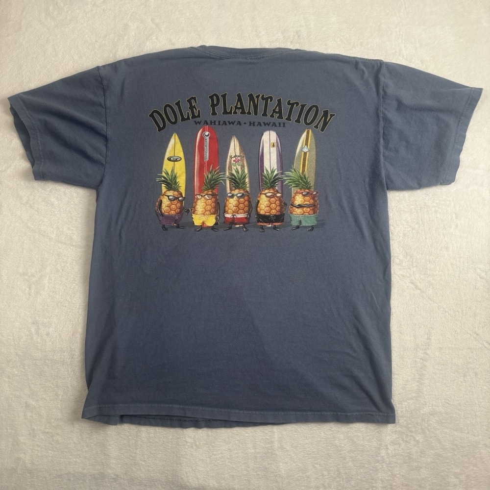 VTG Dole Plantation Hawaii Wahiawa Blue Short Sleeve Graphic Shirt‎ Men's Medium